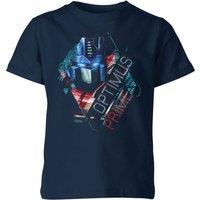Transformers Official Optimus Prime Glitch Kids' T-Shirt - 7-8 Years in Navy | Size: YM