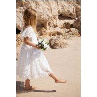 Lilly + Bo Girl's Anya in Ivory White Party or Flower Girl Dress in Natural | Size: 3-4 Years
