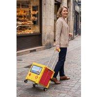 Living and Home Folding 32L Shopping Trolley Cart with Wheels in Yellow