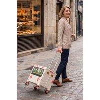 Living and Home Folding 32L Shopping Trolley Cart with Wheels in Off-White