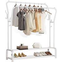 Dprodo Metal Garment Rack Freestanding Hanger in White