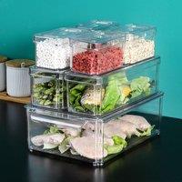 Living and Home 7pcs Nesting Refrigerator Organiser Transparent Food Storage Containers in Clear