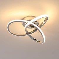 COMELY Modern Creative Flower Shape Ceiling Lights, 30 W 3000 K (Chrome 30 cm) in Silver