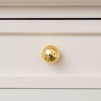 Melody Maison Small Shiny Gold Round Hammered Drawer Knob - 2.5cm
