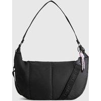 Nere Travel Unisex Coated Crescent Crossbody Bag Black