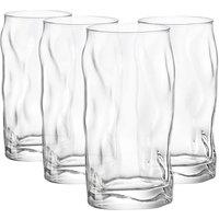 Havendro 4x Sorgente Highball Glasses Ridged Water Tumblers 460ml Clear