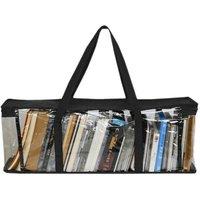 Havendro 2*Large Clear Holds DVD CD Storage Holder Easy Zip Closure Organizer in Black