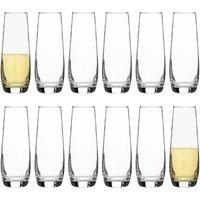 Havendro 12x Corto Stemless Champagne Flutes 230ml Clear Prosecco Cava Wine
