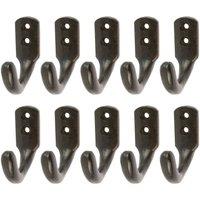 Havendro 10x Single Coat Hook Cast Iron Antique Vintage W20H55mm Black Hooks