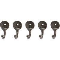 Havendro 5x Hammered Round Plate Single Hook Cast Iron Vintage 2545mm Black