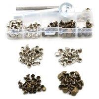 NESTLUNE 120Pcs/Set Rivets Double Cap Metal Stud Fixing Tool in Silver | Size: 1000mm x 400mm