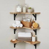 EONLION Shelves L-Shape Corner Wall Mounted Bathroom in Brown