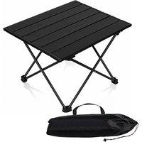 NESTLUNE Folding Camping Tables With Carry Bag Portable Picnic in Black