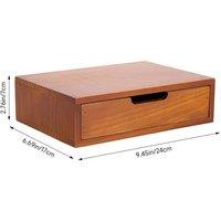 FLAVORA 1 Tier - 25x17x7cm Wooden Desktop Storage Cabinet Drawers Box in Natural | Size: 500mm