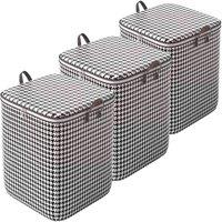 FLAVORA 3PCS 180L Large Clothes Quilt Storage Box in Grey | Size: 500mm