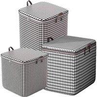 FLAVORA 3PCS (110L + 140L + 180L) Large Clothes Quilt Storage Box in Grey | Size: 500mm