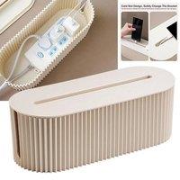 KORVIXA Nordic Cable Organizer Box Plug Socket Storage Case in Beige | Size: 900mm