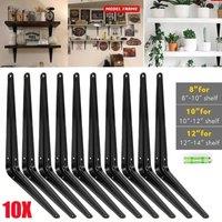 NESTLUNE Shelf Brackets Heavy Duty Shelf Shelving Brackets 6 inch Tools in Black | Size: 100 cm x 15 cm