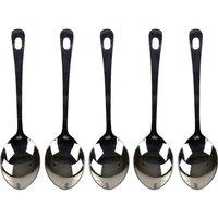 FLAVORA 5 X Spoon-Large Stainless Steel Spoon in Silver | Size: 0.6m2