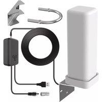 FLAVORA 6000 Miles HD TV 1080P Outdoor HD 4K Digital TV Antenna in White