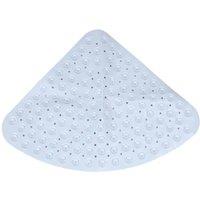 KORVIXA Corner Shower Mat Quadrant Anti-Slip Bathroom Mat in White | Size: Bath Mat