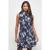 Oasis Women's Printed Sleeveless Peplum Hem Mini Dress | Size: 8