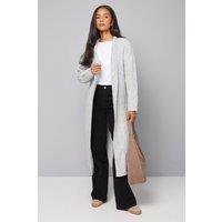 Wallis Women's Longline Maxi Cable Cardigan in Grey | Size: Medium
