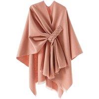 MODISHION Women's Embellished Detail Oversized Shawl in Pink