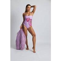 Janara Jones Women's Lilac Jellyfish One-Piece Swimsuit | Size: Large