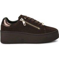 Carvela Women's 'Connected Zip' Suede Trainers in Dark Brown | Size: 7