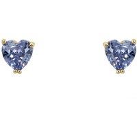 Latelita Women's Asscher Cut Heart Stud Earrings Gold Tanzanite in Blue