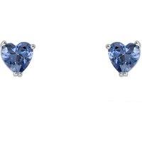 Latelita Women's Asscher Cut Heart Stud Earrings Silver Tanzanite in Blue