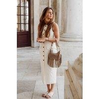Cultured London Women's 'Alondra' Suede Evening & Clutch Bag in Beige