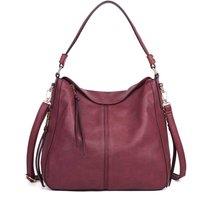 Woodland Leathers Women's Hobo Shoulder Bag in Burgundy