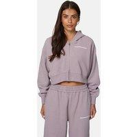Good For Nothing Women's Vintage Wash Cropped Zip Through Hoodie in Pink | Size: Small