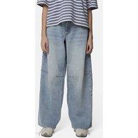 Good For Nothing Women's Baggy Fit Denim Jean with Monogram Stitching in Blue | Size: 8