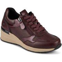 Pavers Women's Platform Lace-Up Trainers with Side Zip in Burgundy | Size: 8