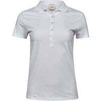 TEE JAYS Women's Luxury Stretch Polo Shirt in White | Size: Small