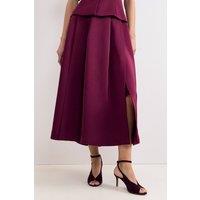 Phase Eight Women's Sally Pleated Midi Skirt in Wine | Size: 16