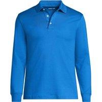 Lands' End Men's Long Sleeve Supima Polo Shirt, Traditional Fit in Blue | Size: 2XL