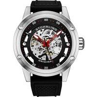 STHRLING Original Men's Grandiose 4034 Automatic Watch 50mm Skeleton Dial silicone strap in Silver