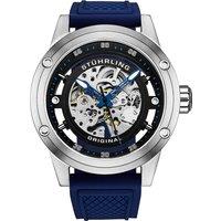 STHRLING Original Men's Grandiose 4034 Automatic Watch 50mm Skeleton Dial silicone strap in Blue
