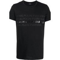 Balmain Men's Paris Short Sleeve Crew T-shirt in Black | Size: Small