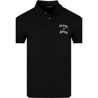 Plein Sport Men's Short Sleeve Button Closure Polo Shirt in Black | Size: Medium