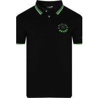 Plein Sport Men's Short Sleeve Button Closure Polo Shirt in Black | Size: Medium