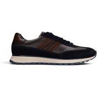 Bugatti Men's Leather Lace-Up Trainer Sneaker Shoes - Timon in Dark Blue | Size: 9
