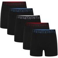 Bench Men's 5 Pack Cotton Boxers Underwear - Brento Collection in Black | Size: Large