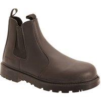Grafters Men's Grinder Safety Twin Gusset Leather Dealer Boots in Brown | Size: 16