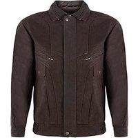 Infinity Leather Men's Classic Harrington Bomber Leather Jacket-Minsk in Brown | Size: 2XL