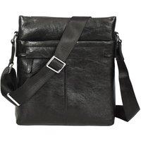 House of Leather Men's Cowhide Leather Crossbody Messenger Bag Zion in Black